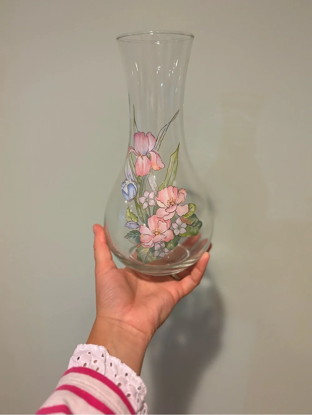 vintage Libbey clear glass floral vase 🌸